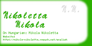 nikoletta mikola business card